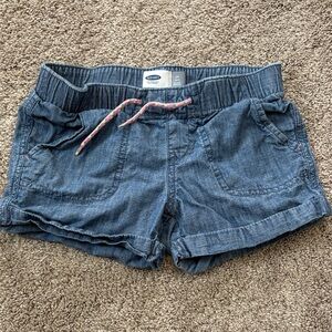 💥Girls Old Navy Denim Jean Shorts with Rainbow Drawstring